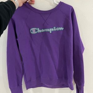 Champion crewneck / size small / purple and teal-green / in great condition